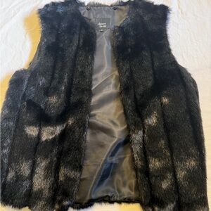 Dennis Basso Black Faux Fur Vest